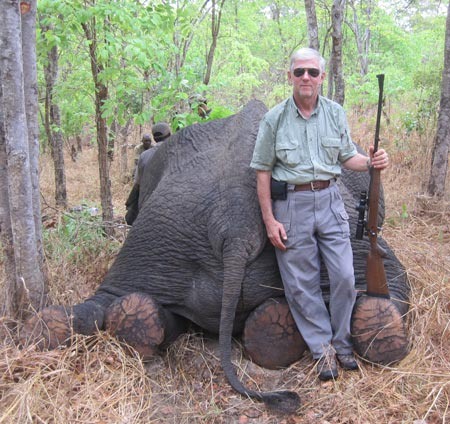 Larry Potterfield after an elephant hunt.