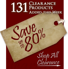 131 Products added to Clearance this week - Save up to 80%