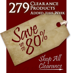 279 Products added to Clearance this week - Save up to 80%