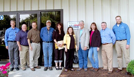 L to R: MidwayUSA President Matt Fleming, John Linquist (PF), Scot McClure (DSC), Mike Hagen (SCI), Janine Kohn (PF), Donna Leggett (NWTF), MidwayUSA founder and CEO Larry Potterfield, Laura Dalles (WSF), Rich Wissink (PF), Jon Zinnell (MDF) L to R: MidwayUSA President Matt Fleming, John Linquist (PF), Scot McClure (DSC), Mike Hagen (SCI), Janine Kohn (PF), Donna Leggett (NWTF), MidwayUSA founder and CEO Larry Potterfield, Laura Dalles (WSF), Rich Wissink (PF), Jon Zinnell (MDF)