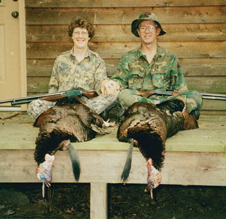 Brenda and I with our Winchester Model 12s and two nice toms. Brenda and I with our Winchester Model 12s and two nice toms.