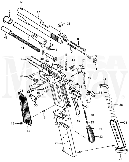1911 Parts Diagram